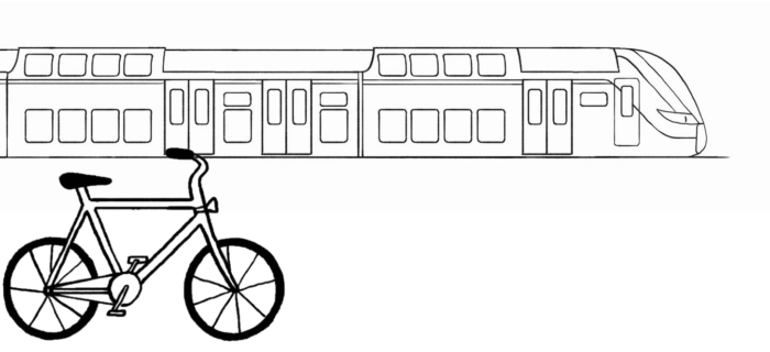 Vélo devant un train Régio 2N
