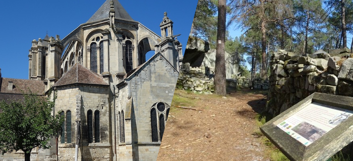 Photos de 2 lieux de patrimoine industriel et religieux sur la ligne R