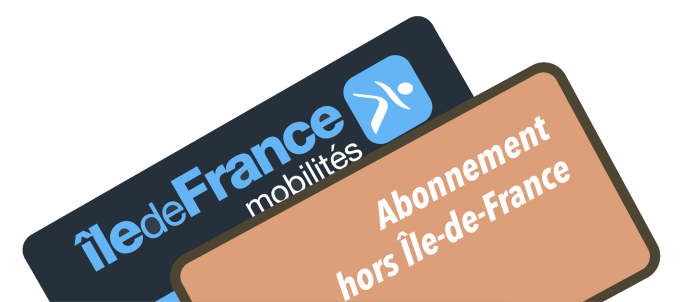 Illustration d'un Passe Navigo et d'un passe pour un abonnement hors Île-de-France.