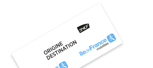 Illustration du titre de transport Billet Origine-Destination, aussi appelé Billet sur trains Transilien dans le périmètre SNCF Ter Centre-Val de Loire.